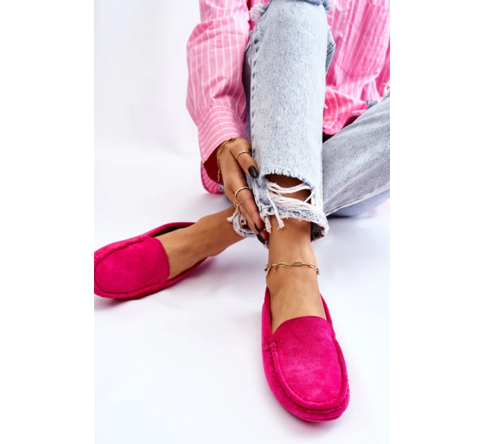 Zamszowe Mokasyny Damskie Fuksja Morreno Zamszowe Mokasyny Damskie Fuksja Morreno