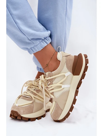 Dámske semišové tenisky GOE TT2N4021 Beige Dámske semišové tenisky GOE TT2N4021 Beige