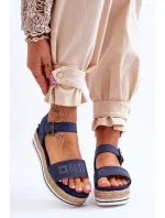 Dámské pohodlné sandály na platformě Big Star námořnická modrá Dámské pohodlné sandály na platformě Big Star námořnická modrá