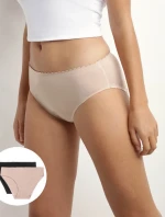 Dámske nohavičky 2 ks DIM BODY TOUCH MIDI BRIEF 2x - DIM - čierna