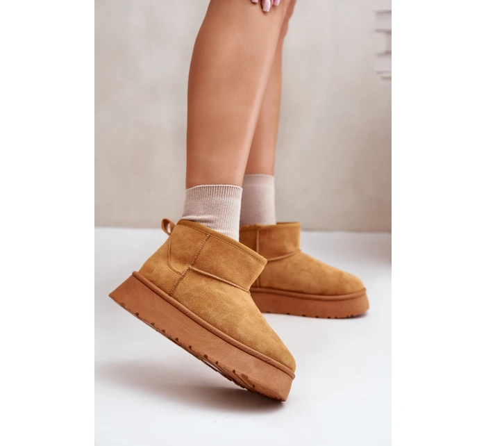 Nízké dámské sněhule na platformě s podšívkou Camel model 21673113 - EVENTO