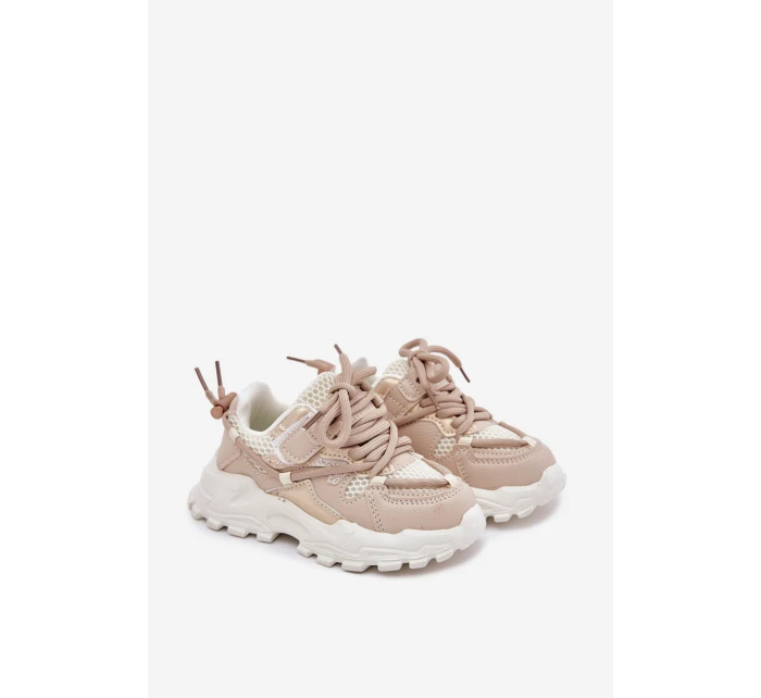 Buty Sportowe Sneakersy Dziecięce Beżowe Tilvianea