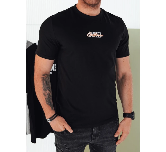 Pánske tričko s potlačou čierne FashionStreet RX5422