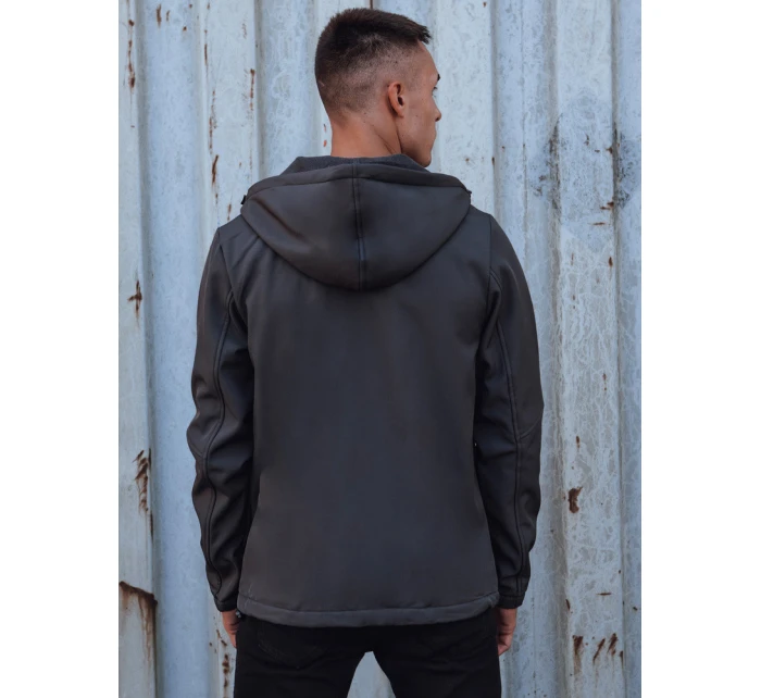 Pánská přechodná softshellová bunda s kapucí tmavě šedá Dstreet model 21980018 - FashionStreet