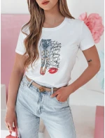 Dámské tričko s potiskem bílé Dstreet model 21986873 - FashionStreet Dámské tričko s potiskem bílé Dstreet model 21986873 - FashionStreet
