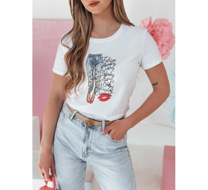 Dámské tričko s potiskem bílé Dstreet model 21986873 - FashionStreet Dámské tričko s potiskem bílé Dstreet model 21986873 - FashionStreet