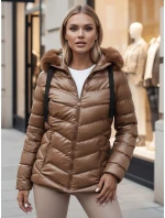 Dámska prešívaná zimná bunda s kapucňou MIRIAL hnedá FashionStreet TY4573z