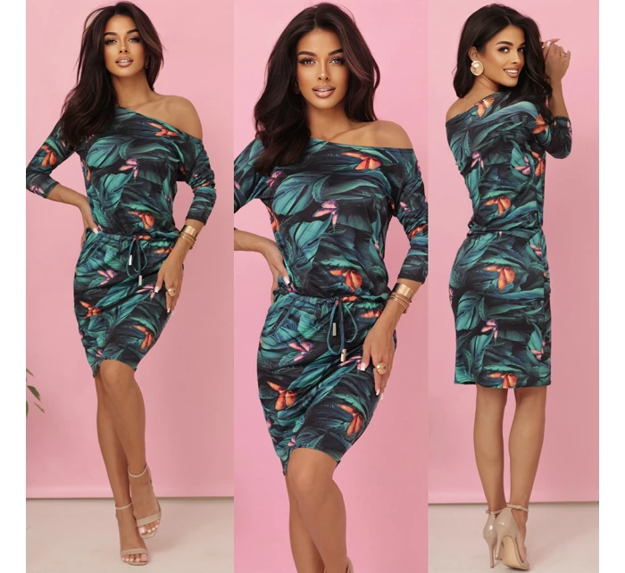 13-166 Športové šaty s vreckami a viazankou - 3D listy