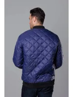 Tmavě modrá prošívaná pánská bunda typu "bomber" model 18344834 - J.STYLE