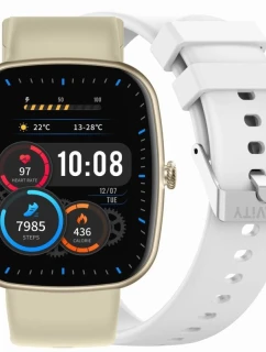 Dámske inteligentné hodinky GRAVITY GT18-8 béžový silikónový remienok + biely remienok