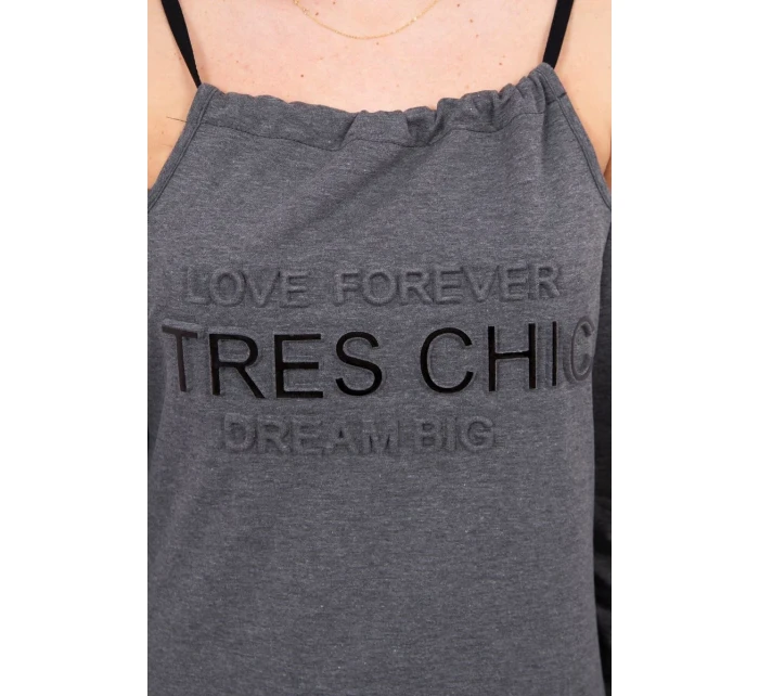 Šaty Tres Chic v grafitové barvě