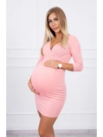 Priliehavé šaty s výrezom pod poprsím lososom Priliehavé šaty s výrezom pod poprsím lososom