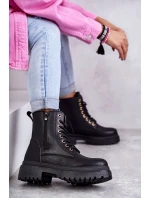 Dámske zateplené kožené čižmy light black Dorchen Dámske zateplené kožené čižmy light black Dorchen