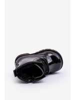 Dziecięce Botki Lakierowane Z Suwakiem Czarne Tibbie