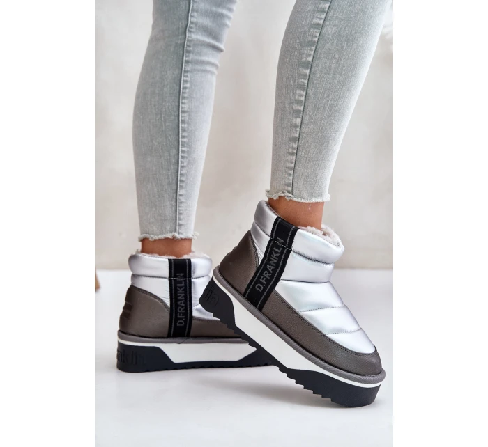 Niskie Śniegowce Na Grubej Podeszwie D.Franklin DFSH371010 Srebrne