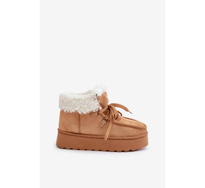 Śniegowce Damskie Na Platformie Z Futerkiem Typu Branek Camel Ciabellae Śniegowce Damskie Na Platformie Z Futerkiem Typu Branek Camel Ciabellae