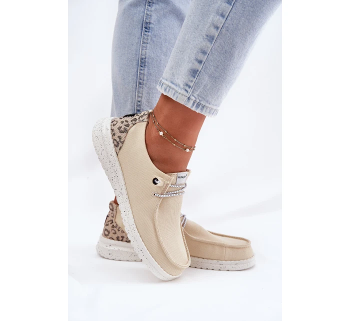 Lehké Dámské Polobotky Béžové model 21694797 - VINCEZA Lehké Dámské Polobotky Béžové model 21694797 - VINCEZA