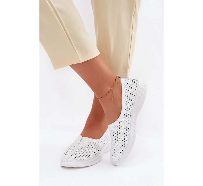 Kožené Dámské Polobotky Bílé model 22094966 - EVENTO Kožené Dámské Polobotky Bílé model 22094966 - EVENTO