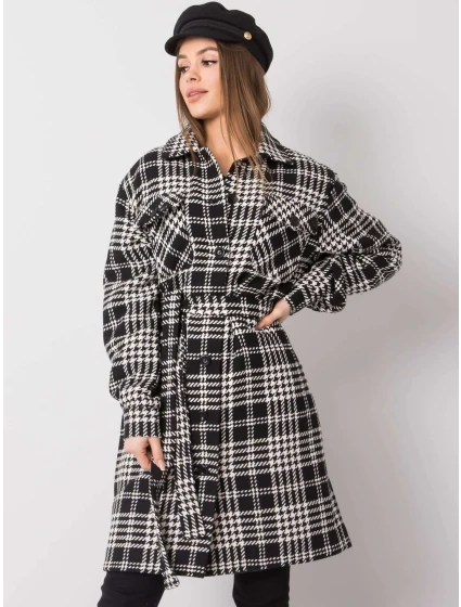 Dámský kabát LK EN černobílý model 14842313 - FPrice Dámský kabát LK EN černobílý model 14842313 - FPrice