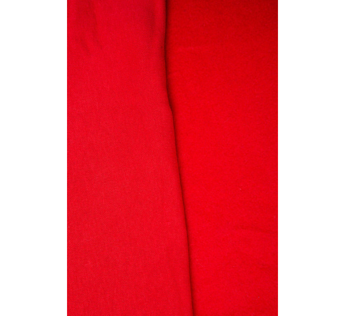 Vystužená mikina s dlhým chrbtom a kapucňou v červenej farbe