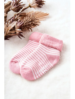 Detské ponožky Pruhy Ružová a biela
