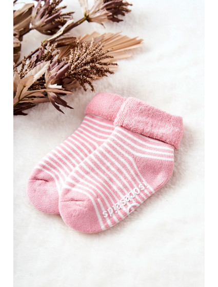 Detské ponožky Pruhy Ružová a biela