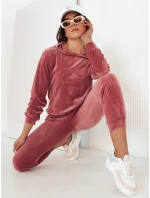 Ružové velúrové dámske tepláky Vogue FashionStreet AY0877 Ružové velúrové dámske tepláky Vogue FashionStreet AY0877