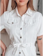 LOVE ME MIDI midi košeľové šaty biele FashionStreet EY2595