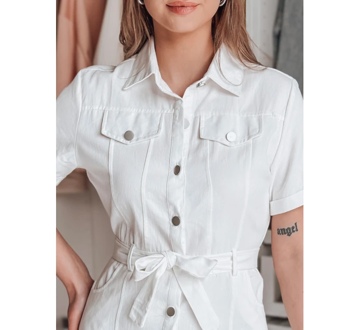 LOVE ME MIDI midi košeľové šaty biele FashionStreet EY2595