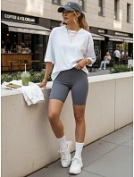Dámske cyklistické šortky s vysokým pásom modré FashionStreet SY0576 Dámske cyklistické šortky s vysokým pásom modré FashionStreet SY0576