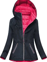 Obojstranná prechodná bunda v tmavomodrej a amarantovej farbe (7699)