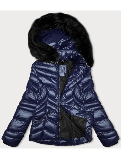 Krátká dámská prošívaná zimní bunda v barvě s kapucí model 21247395 - J.STYLE