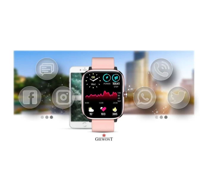 Inteligentné hodinky Giewont Pink GW230-1 Inteligentné hodinky Giewont Pink GW230-1