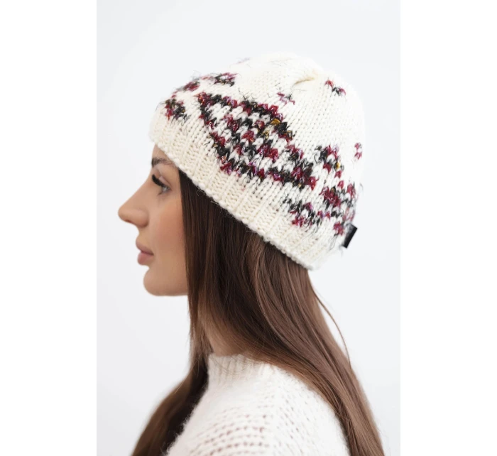 Dámská zimní vlněná čepice s ozdobnými krystalky K399 černá