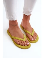 Płaskie Elastyczne Klapki Japonki Damskie ZAXY JJ285253 Limonkowe