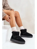 Dámské semišové zimní boty na platformě nad černé model 21670448 - Boto