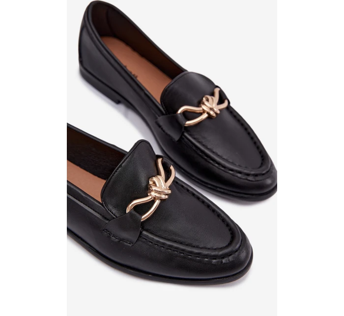 Dámské mokasíny s ozdobným detailem černé model 21900473 - Boto