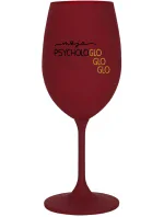 MOJA PSYCHOLOGLOGLOGLO - bordový pohár na víno 350 ml