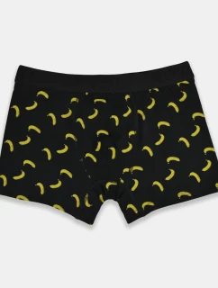 Pánske boxerky PREMIUM BB006-04 čierne so žltou - Noviti
