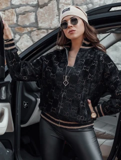 Dámska alpaka JOYCE bunda na zips čierna FashionStreet NY0689