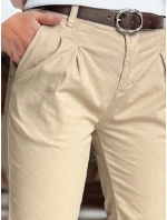 Dámské kalhoty chinos s páskem tmavě béžové Dstreet model 21986452 - FashionStreet