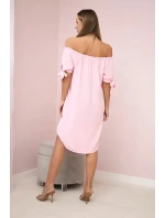 Šaty svázané na rukávech světle pudrově růžová Šaty svázané na rukávech světle pudrově růžová