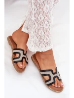 Klapki Damskie Na Płaskim Obcasie Czarne Vereya Klapki Damskie Na Płaskim Obcasie Czarne Vereya