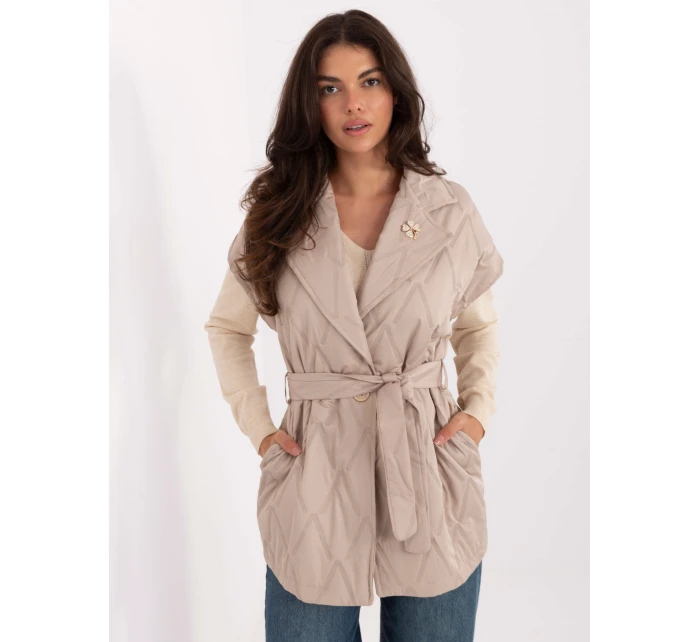 Dámska vesta béžová - Rue Paris