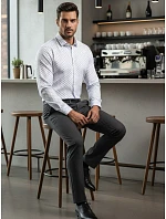 Pánska košeľa DX2438 bielo-modrá - FashionStreet