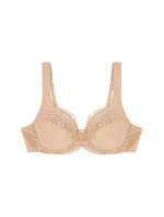 Dámska moderná čipkovaná+bavlnená podprsenka W02 - BROWN - svetlo béžová 00EP - TRIUMPH