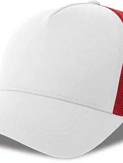 Atlantis Headwear Rapper Cotton-S 5-panelová truckerová čiapka 33.0260 biela/červená