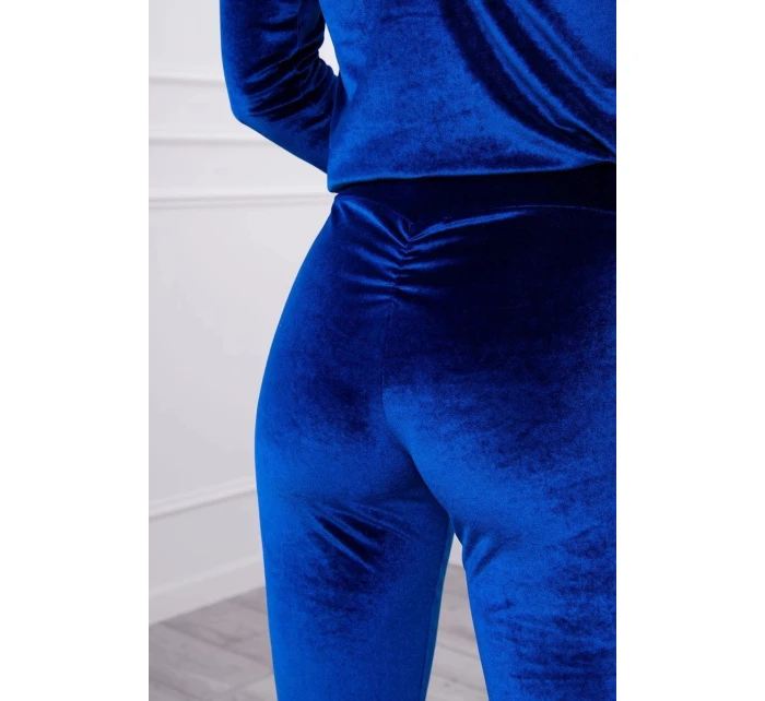 Velúrová súprava so zadným popruhom chrpovo modrá Velúrová súprava so zadným popruhom chrpovo modrá