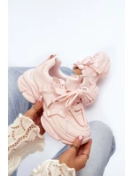 Sneakersy Damskie Na Masywnej Podeszwie Różowe Windamella