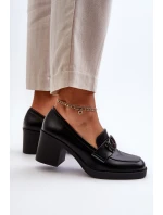 Dámské lodičky na podpatku s ozdobou černé model 21655254 - Boto